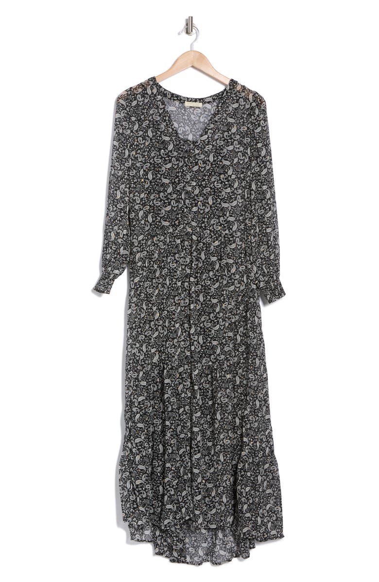 Lovestitch Long Sleeve Tiered Button Front Dress, Alternate, color, 