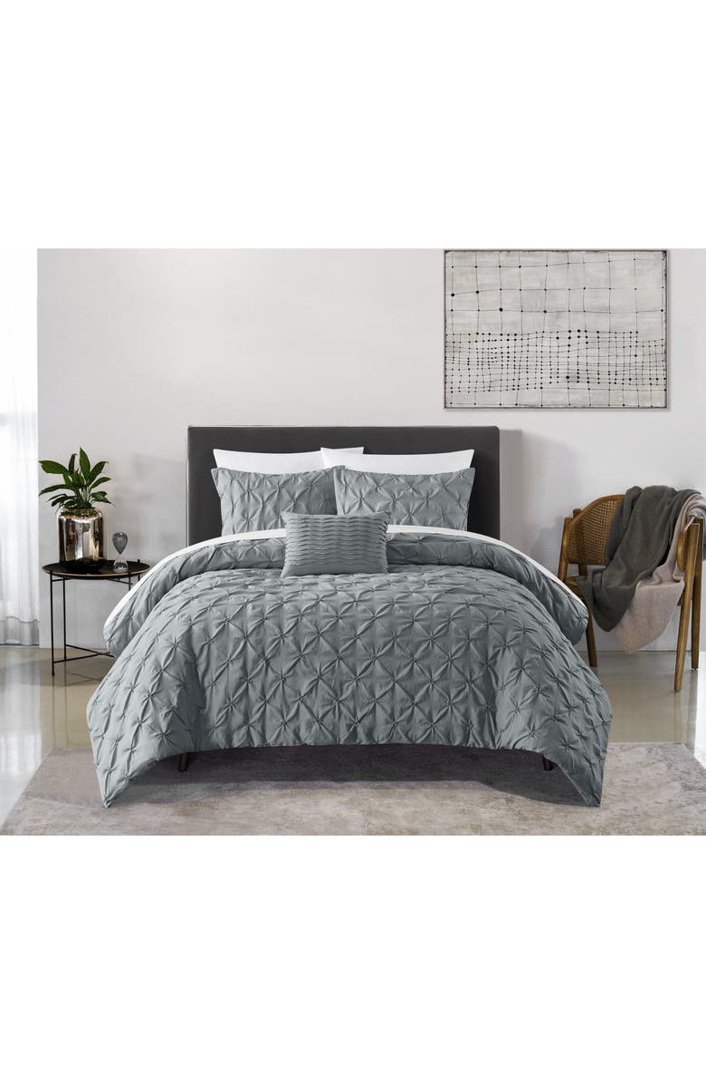 CHIC Bradley Diamond Tufted 4-Piece Comforter Set - Queen Size, Main, color, 