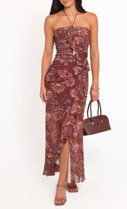 Petal & Pup Sorbet Floral Print Halter Dress