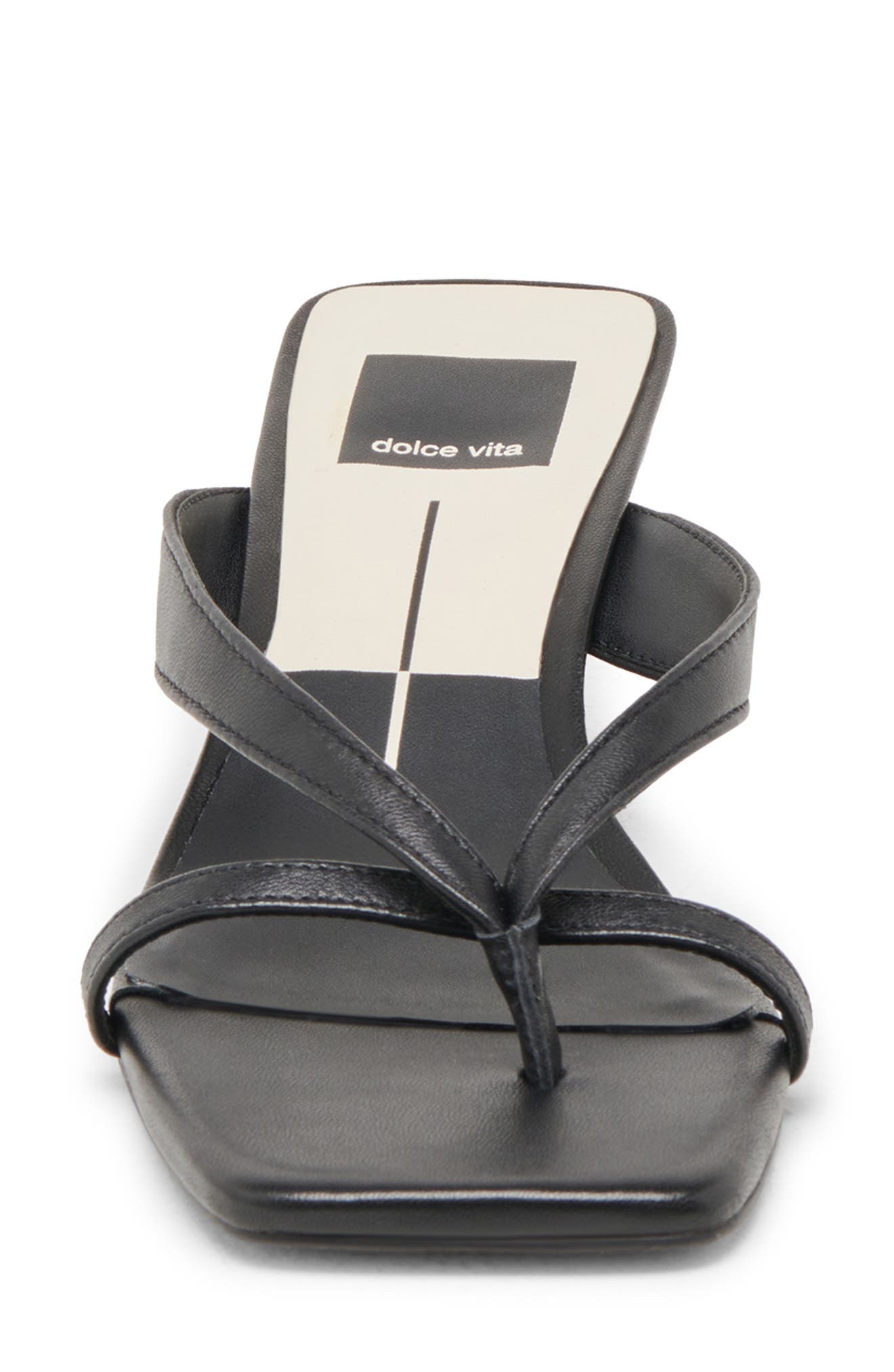 Dolce Vita Brevel Kitten Heel Flip Flop, Alternate, color, Onyx Leather