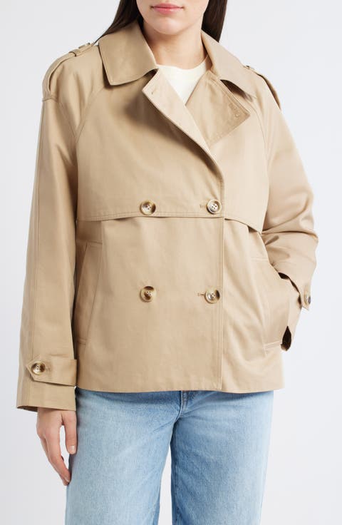 Short Cotton Trench Coat