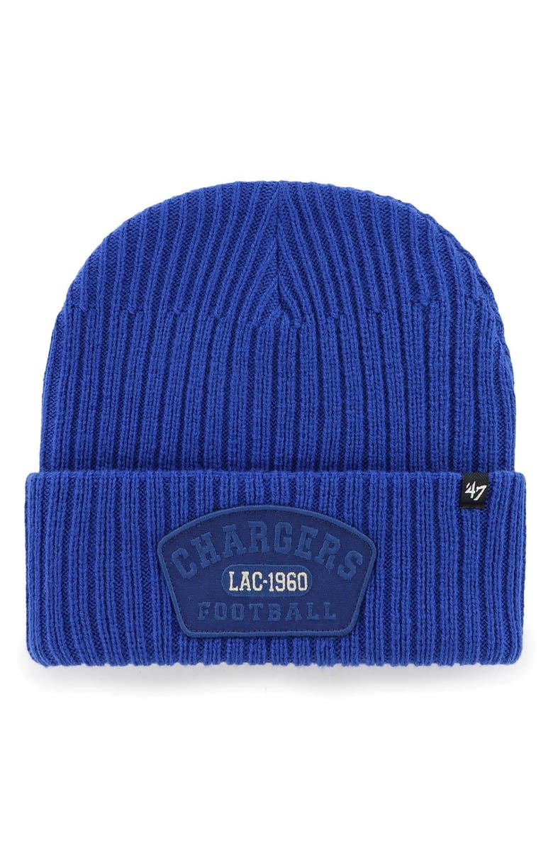 '47 Men's '47 Royal Los Angeles Chargers Ridgeway Cuffed Knit Hat, Main, color, 