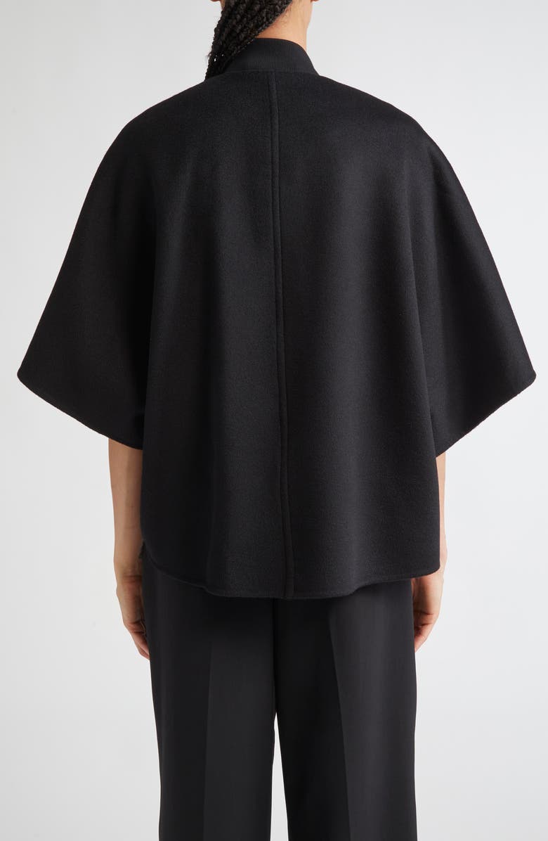 Max Mara Leticia Double Face Cashmere Cape, Alternate, color, Nero