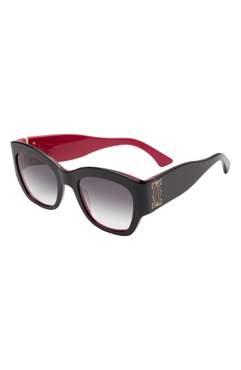 Cartier 52mm Gradient Cat Eye Sunglasses, Alternate, color, 