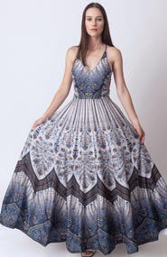 RAAS Ruba Open Back Printed Long Dress