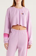 Aviator Nation Rugby Stitch Crop Sweatshirt