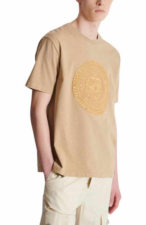 Balmain Embroidered Medallion T-shirt In Brown