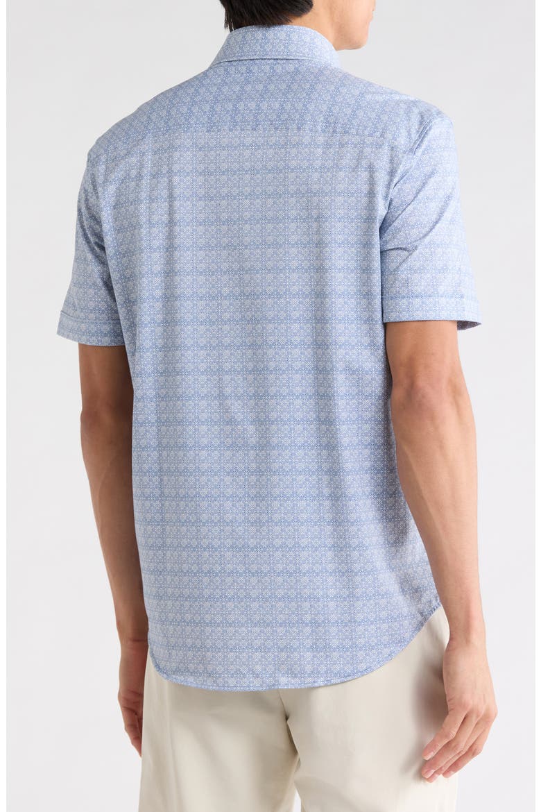 Short Sleeve Woven Shirt, Alternate, color, STEEL