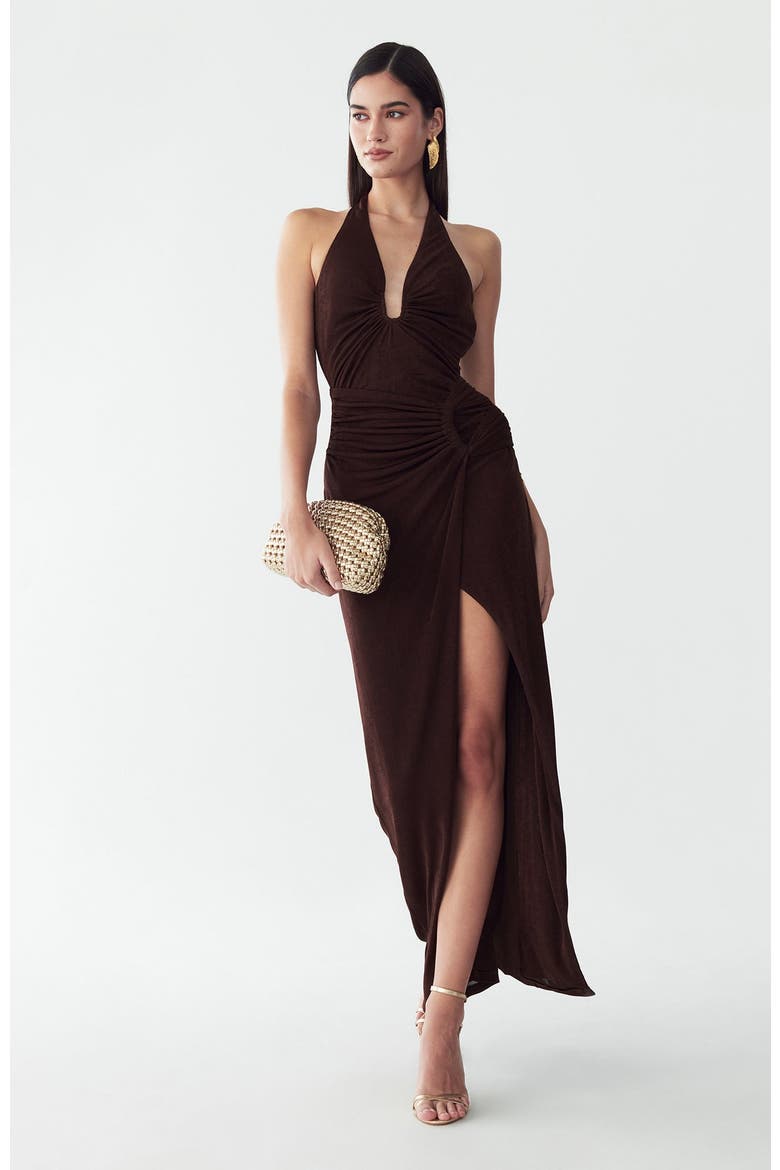 Dakota Maxi Dress, Alternate, color, Chocolate