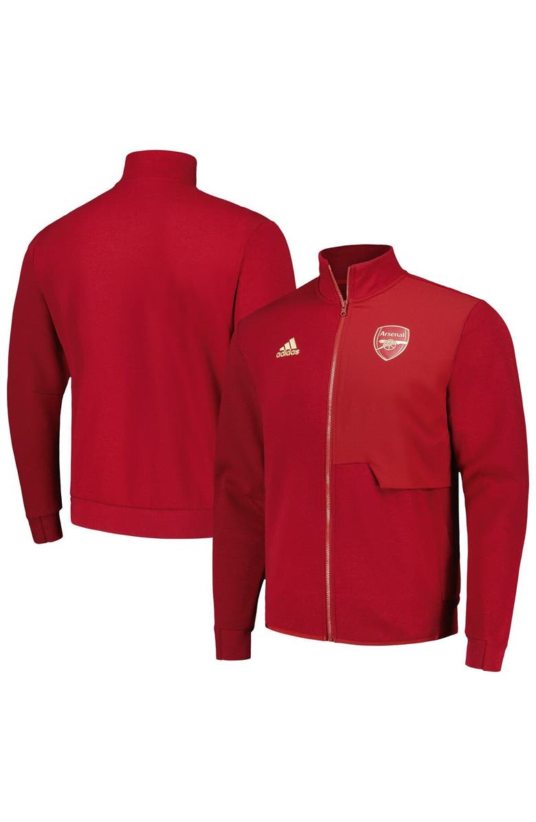 adidas Men's adidas Red Arsenal 2023/24 Anthem Full-Zip Jacket, Main, color, Red