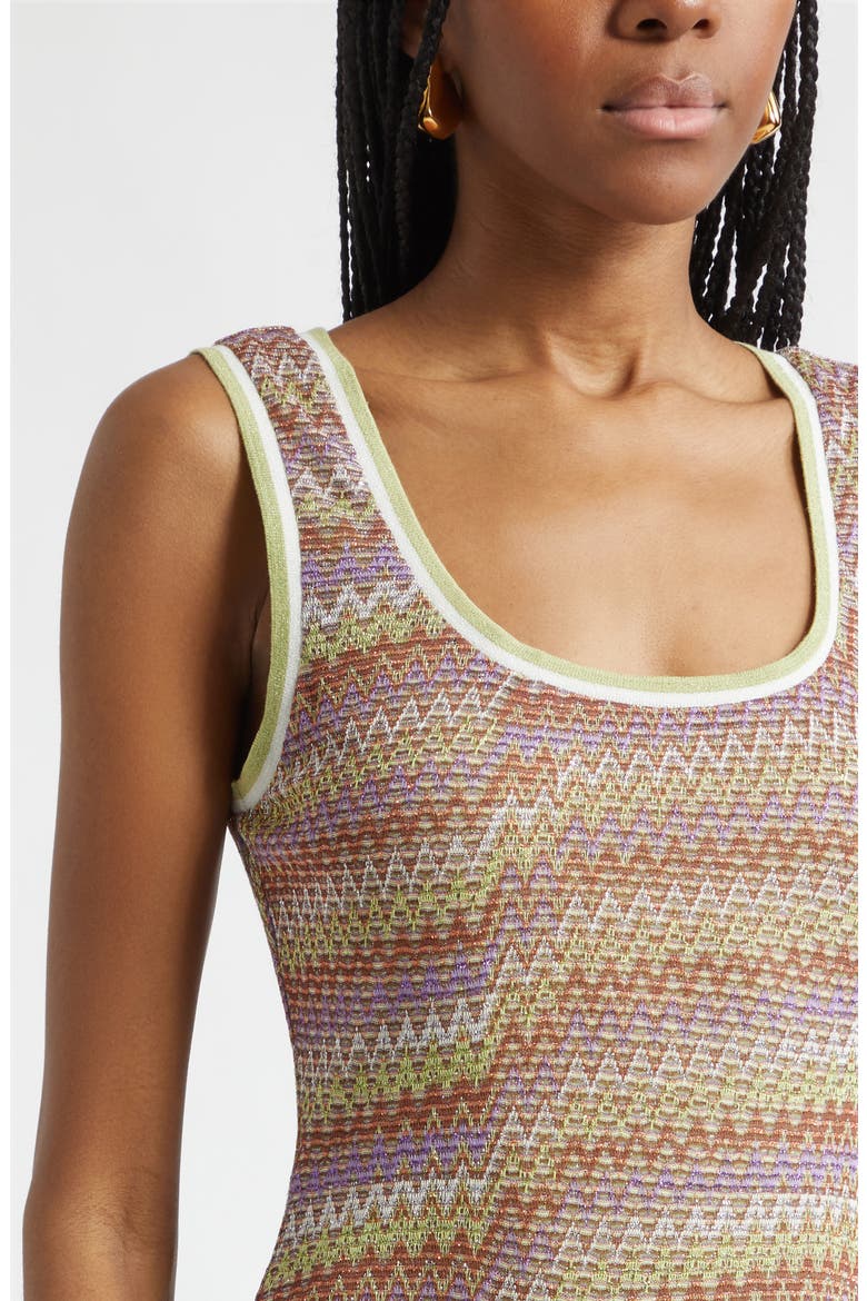 Liora Metallic Chevron Stripe Dress, Alternate, color, MULTI LUREX KNIT