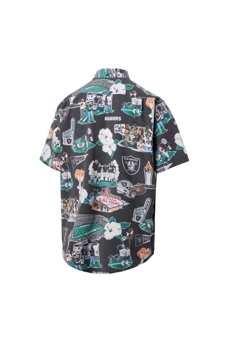 Men's Reyn Spooner Black Las Vegas Raiders Scenic Button-Down Shirt, Alternate, color, Black
