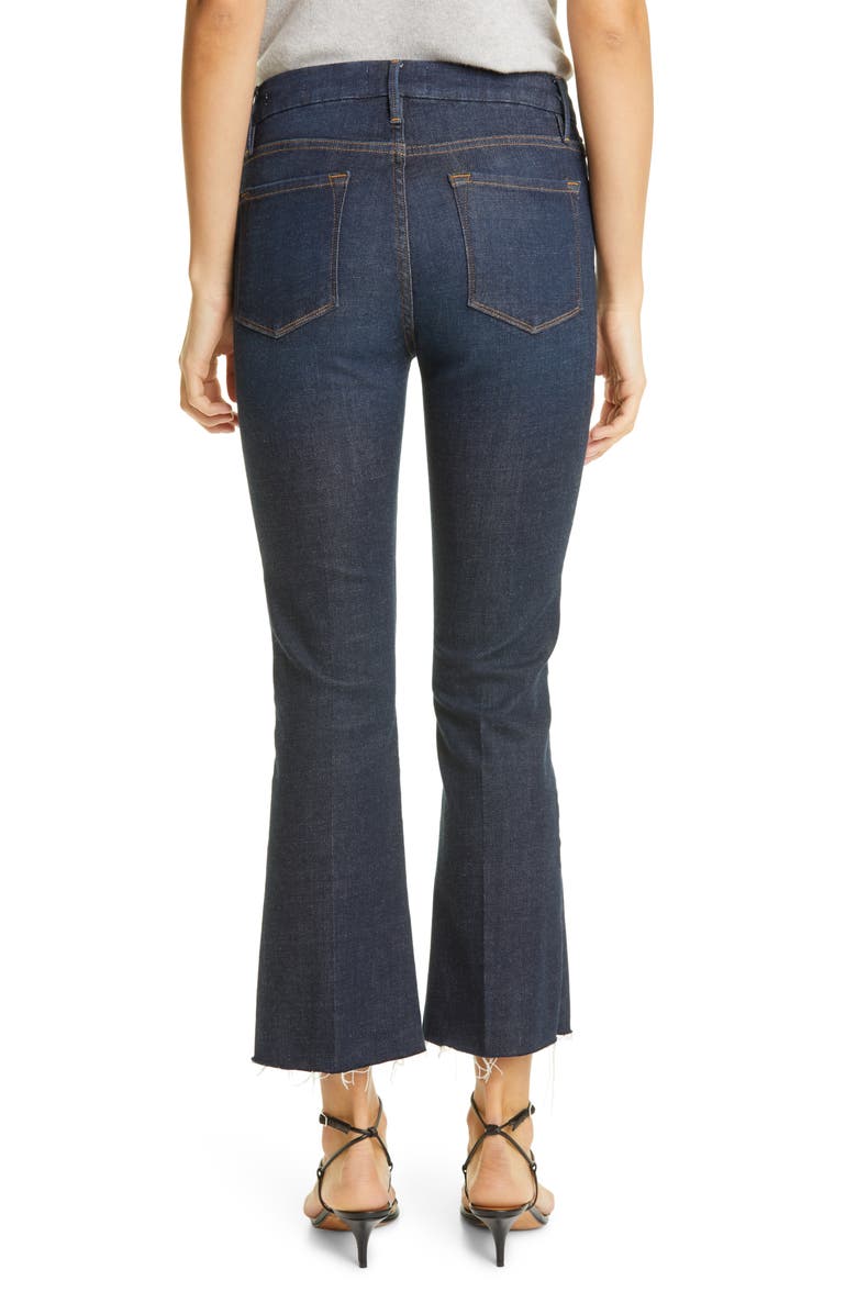 FRAME Le Crop Mini Boot High Waist Raw Hem Jeans, Alternate, color, 
