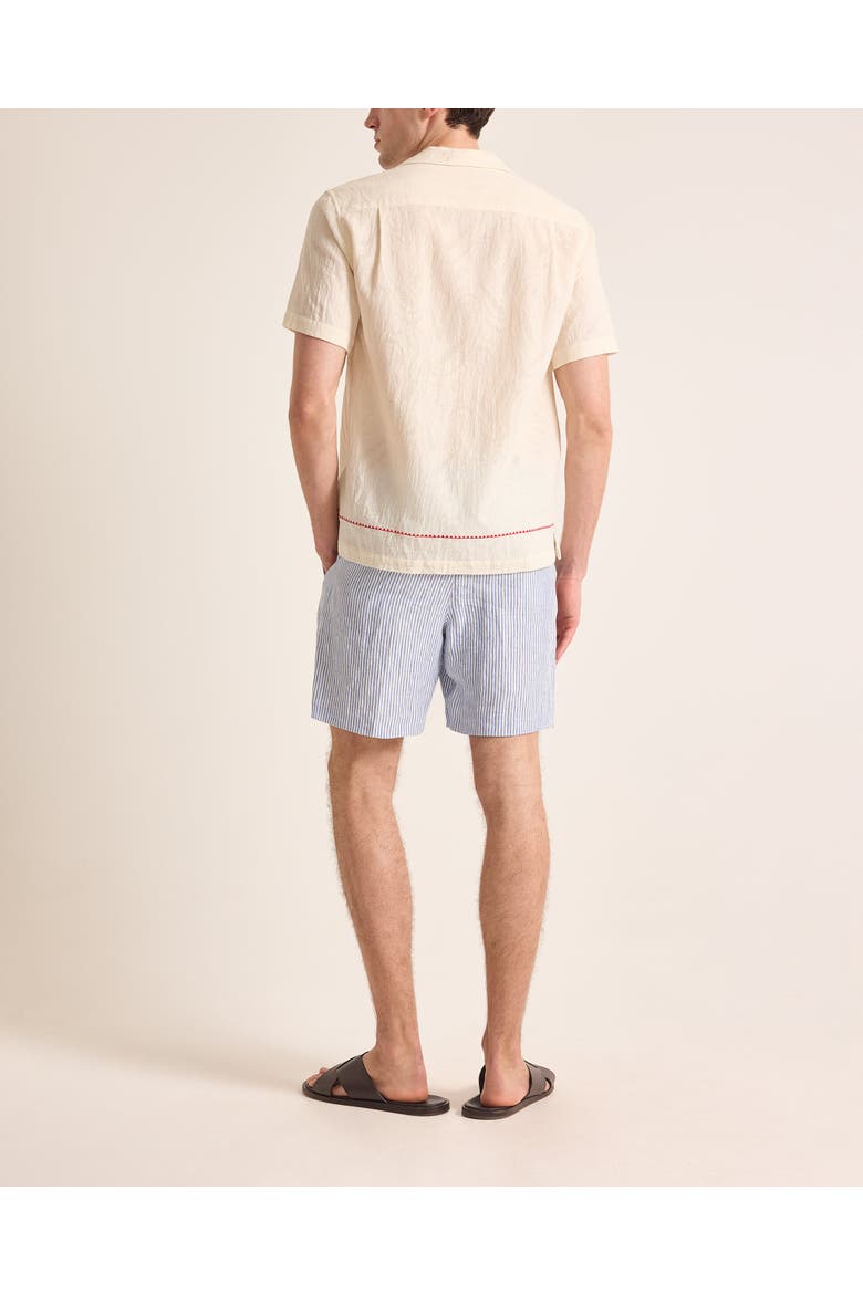 Alex Relaxed Fit Fine Hemp Stripe Shorts, Alternate, color, BERGAMO BLUE STRIPE