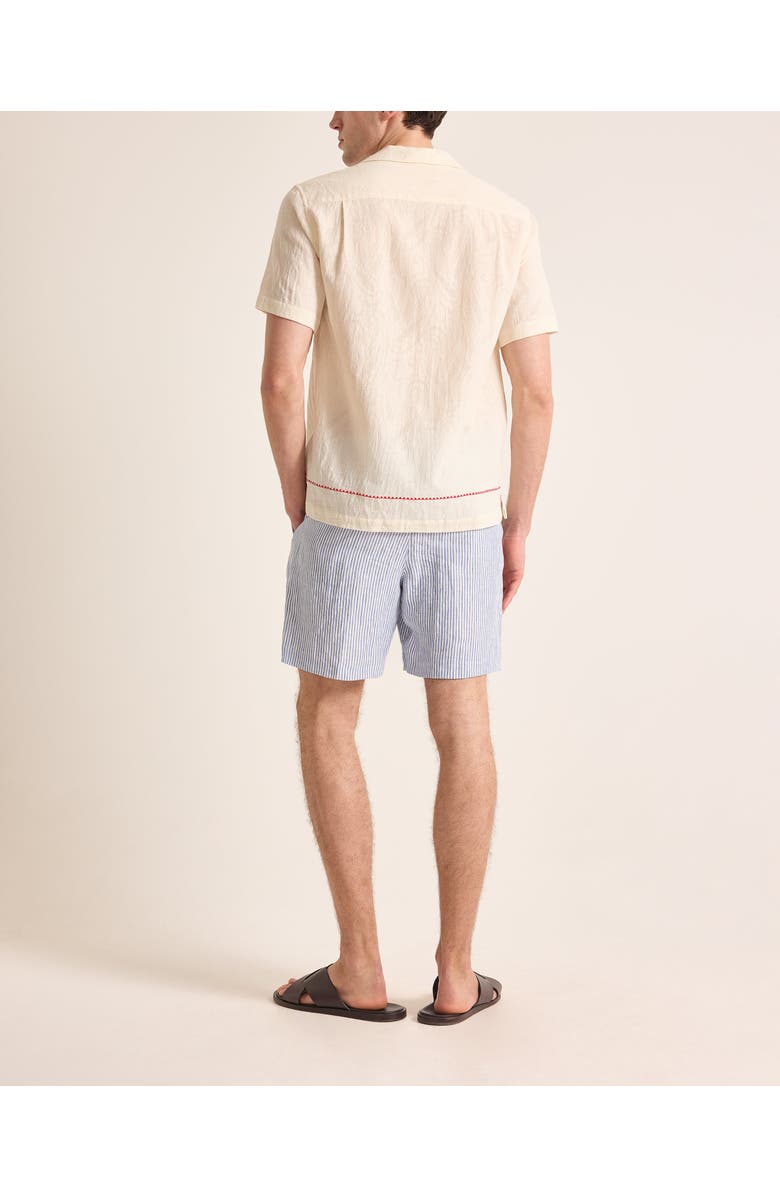 Orlebar Brown Alex Relaxed Fit Fine Hemp Stripe Shorts, Alternate, color, Bergamo Blue Stripe