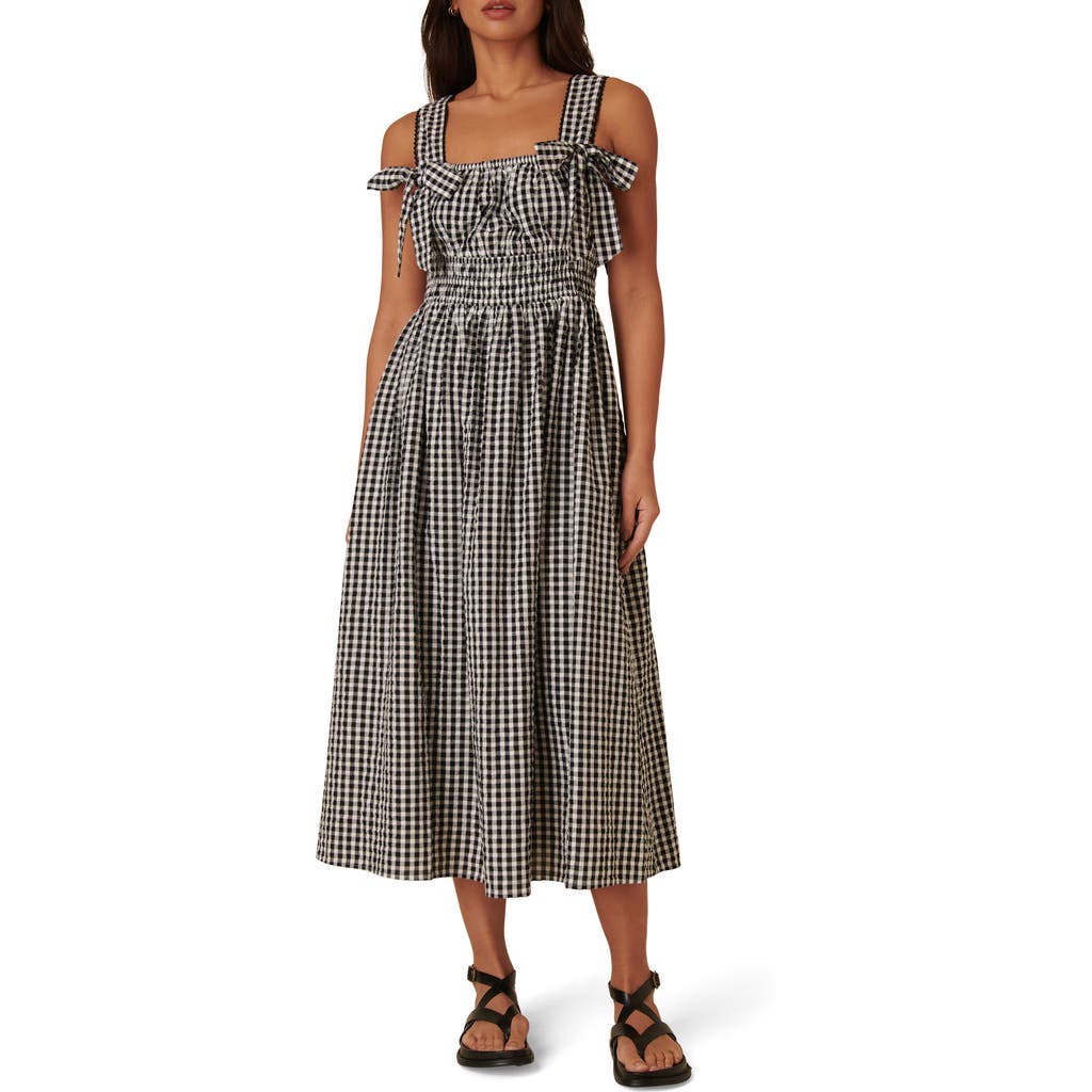 NOBODY'S CHILD NOBODY'S CHILD DALLAS GINGHAM ORGANIC COTTON MIDI SUNDRESS
