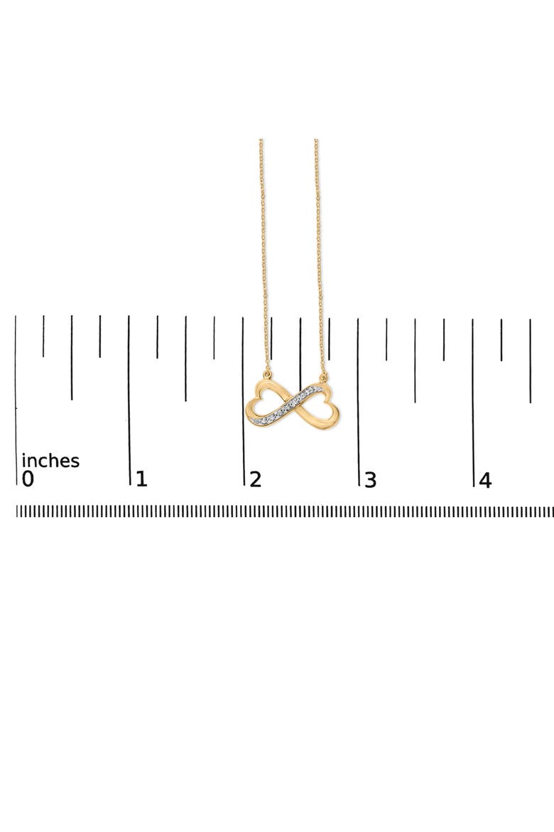 Gold Vermeil Diamond Accent Infinity Heart Pendant Necklace, Alternate, color, Silver