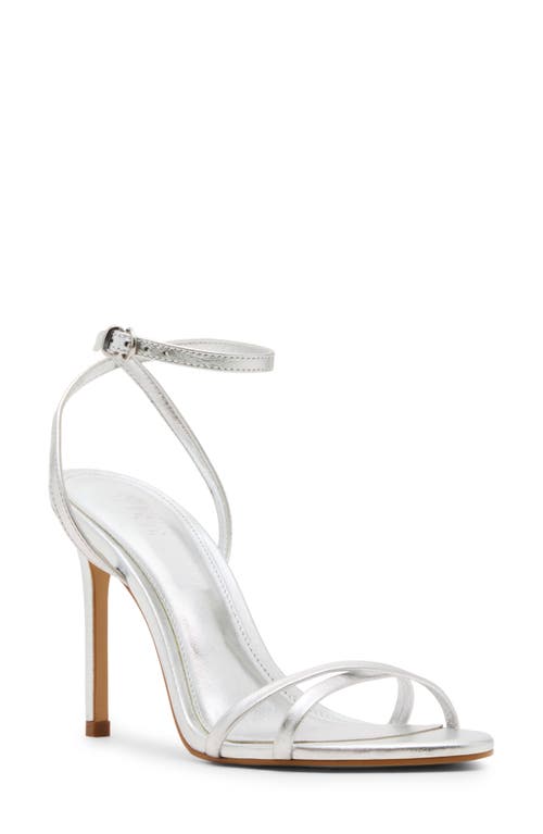 Steve Madden Ankle Strap Stiletto Sandal In Silver
