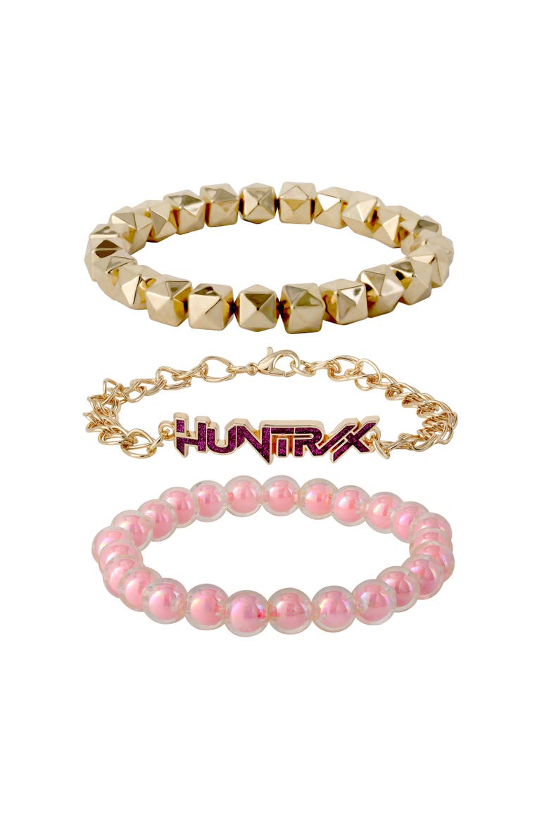 Bracelet Official License, Gold-Tone Huntrix Bracelets 3-Piece Set, K-Pop Gifts, Main, color, Gold-Tone