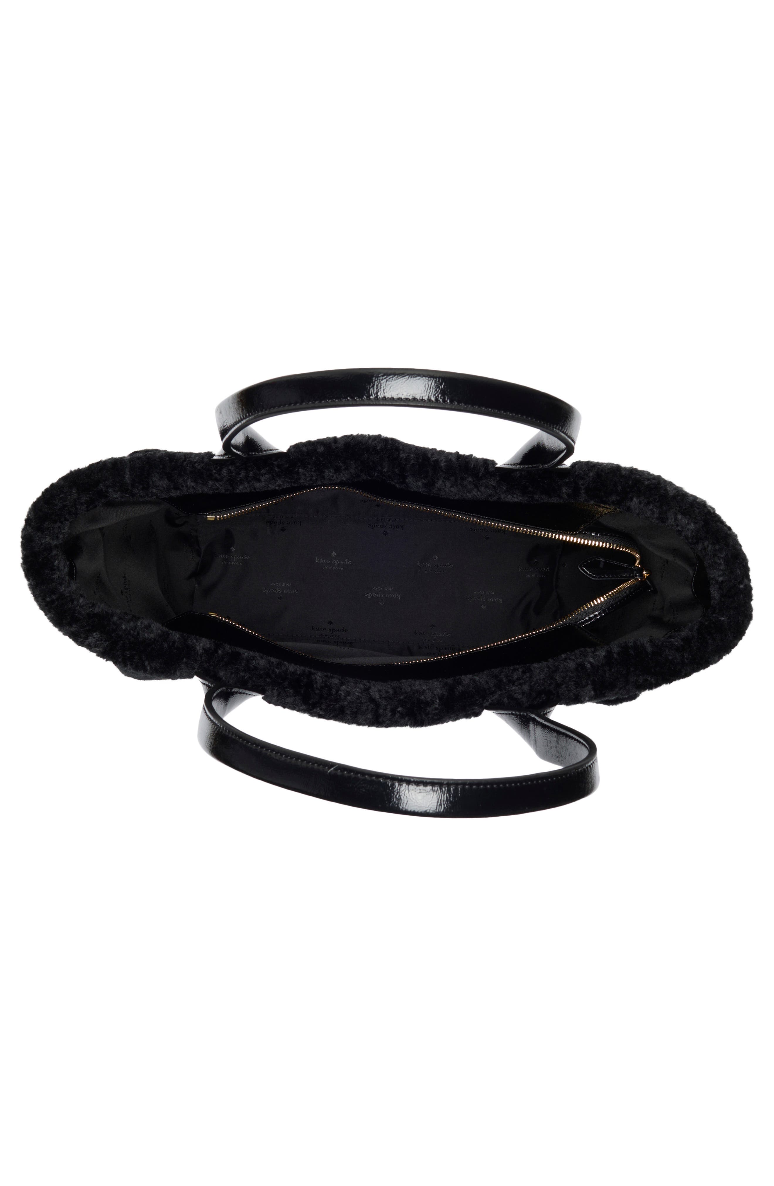 Kate Spade New York jett faux shearling trim tote bag, Alternate, color, 