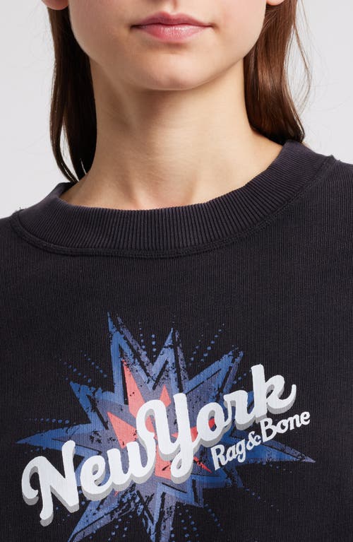 Rag & Bone Cropped Vintage New York Sweatshirt In Multi