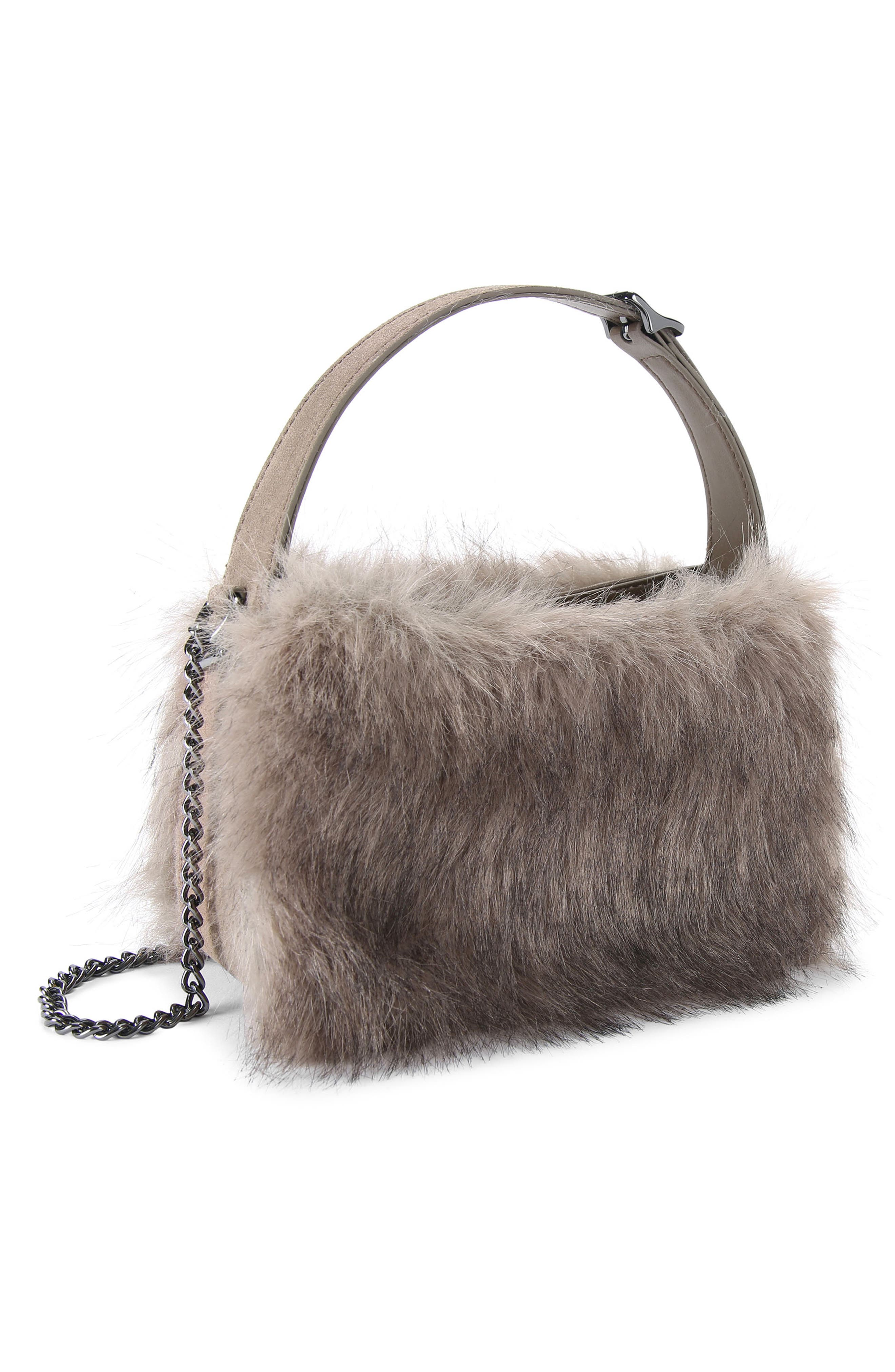 Kurt Geiger London Mini Bond Faux Fur Shoulder Bag, Alternate, color, 