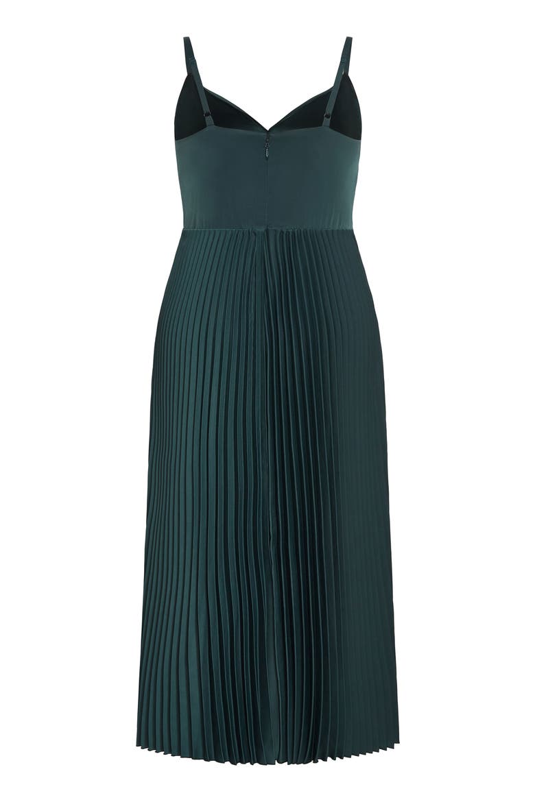 Ariana Pleated Sleeveless Dress, Alternate, color, EMERALD