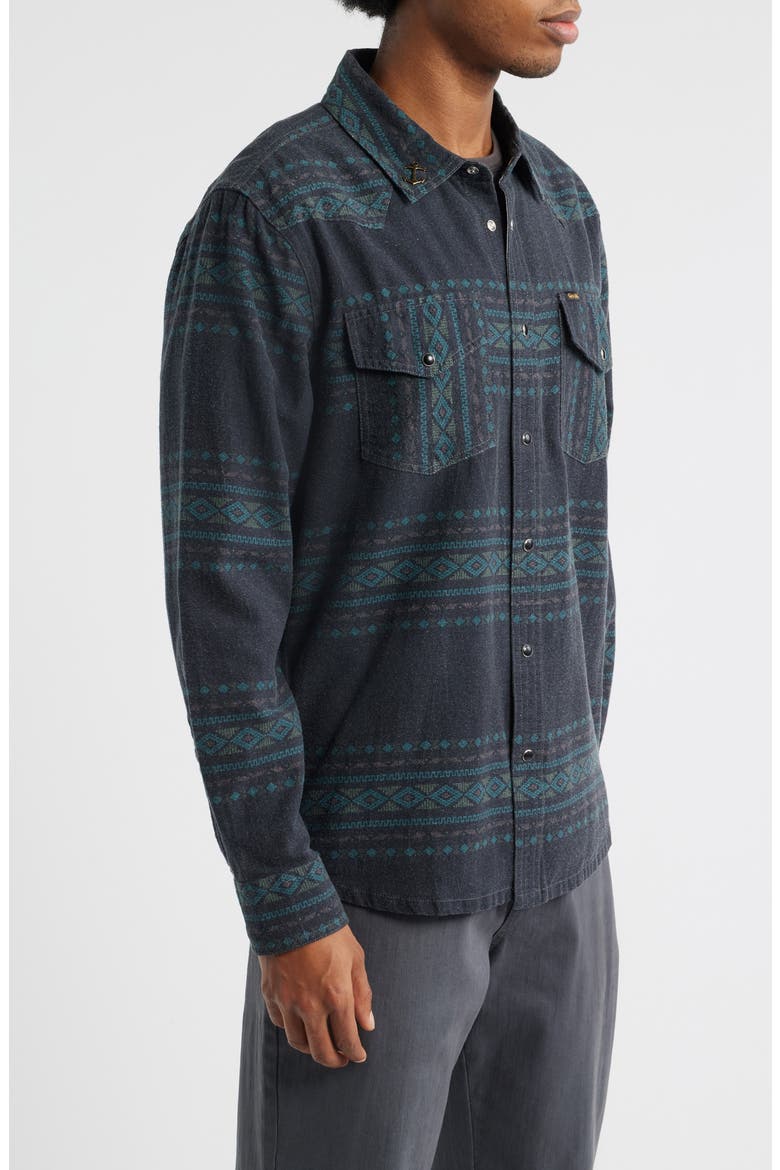 Austin Print Snap-Up Shirt, Alternate, color, BLACK