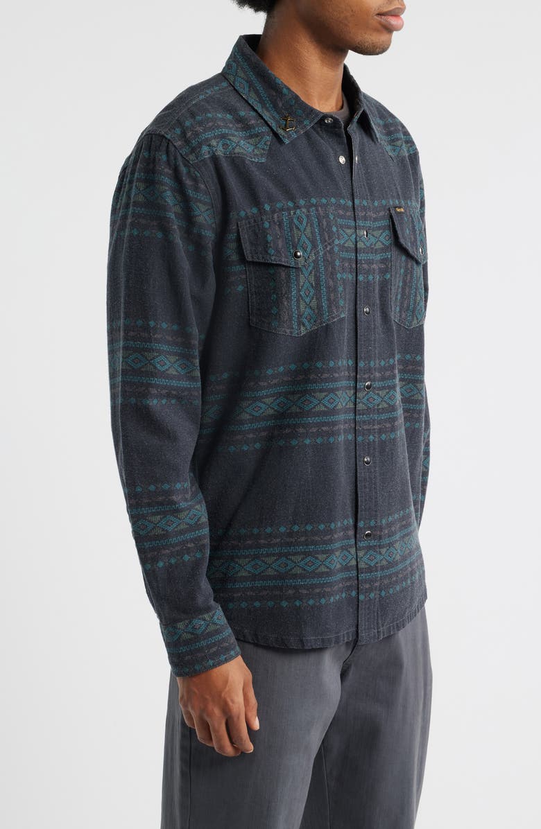 DARK SEAS Austin Print Snap-Up Shirt, Alternate, color, Black