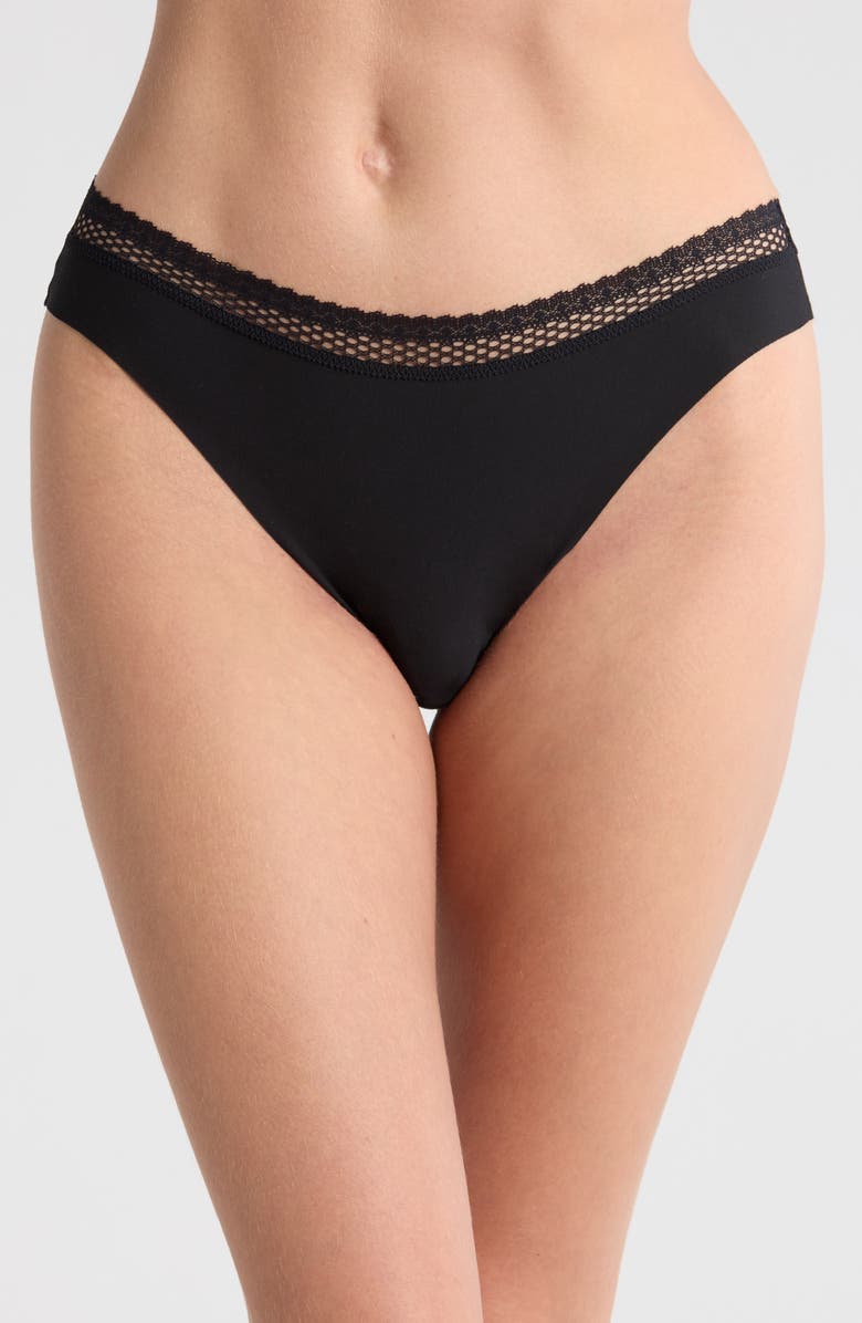 Chantelle Lingerie Cozy Chic Thong, Main, color, Black