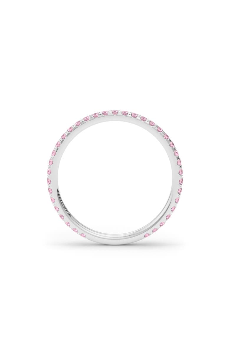 HauteCarat Petite Fancy Pink Lab Created Diamond Eternity Ring, Alternate, color, 18K White Gold
