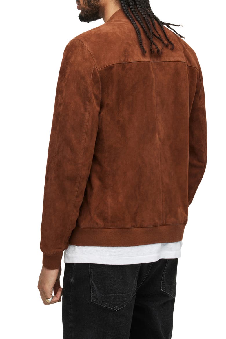 Kemble Suede Bomber Jacket, Alternate, color, AGED WALNUT BROWN