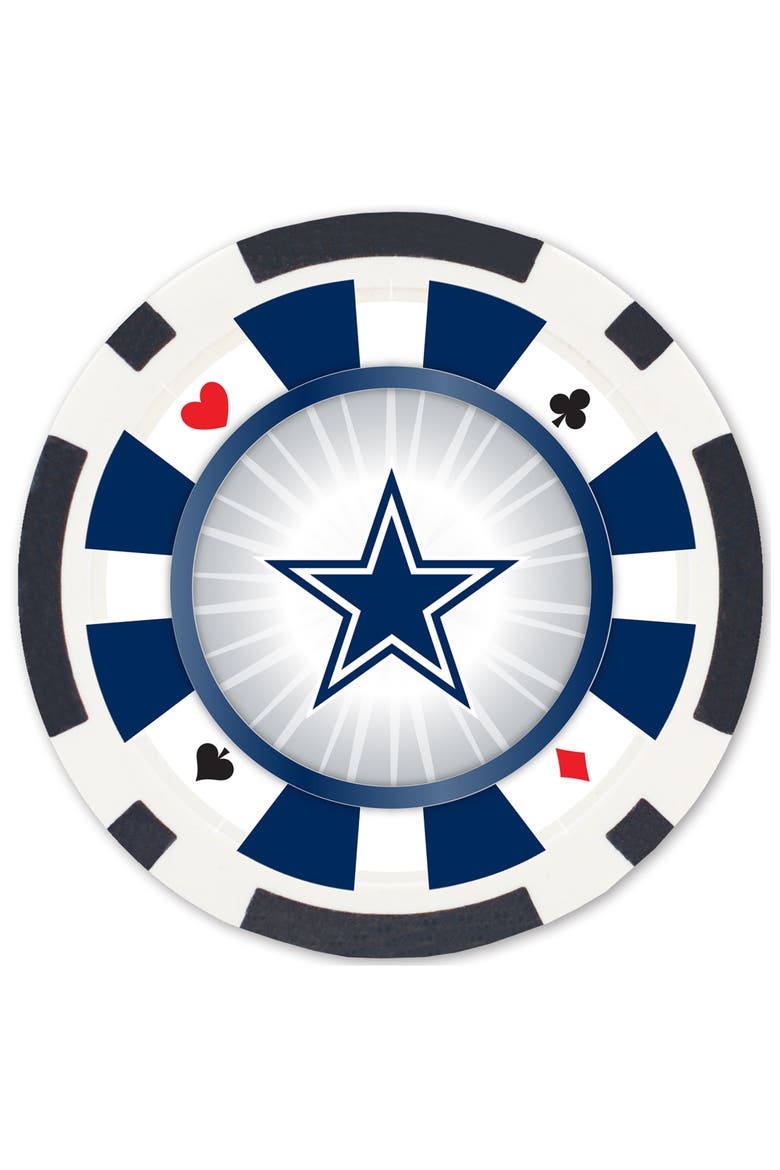 Dallas Cowboys 100 Piece Poker Chips, Alternate, color, Multicolor