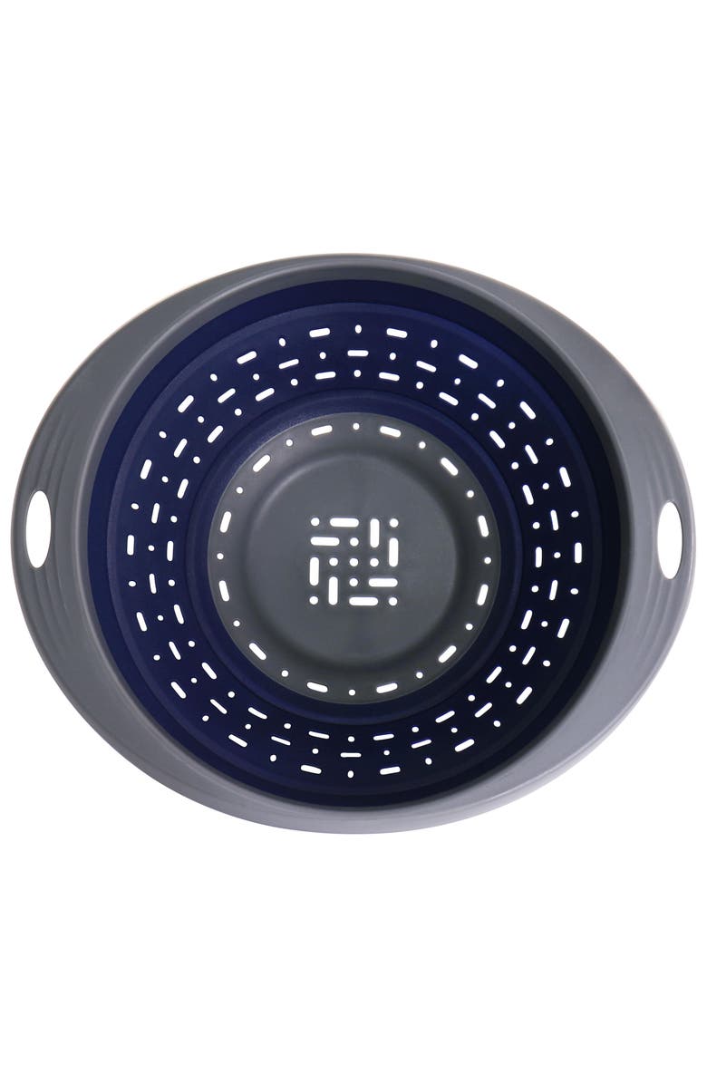 OSTER Bluemarine Collapsible Polypropylene Colander, Alternate, color, Navy