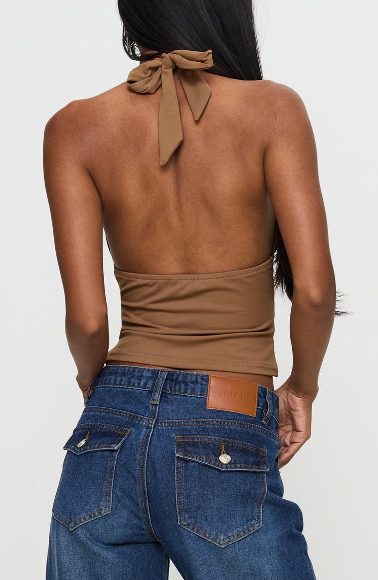 Princess Polly Whimsy Halter Top, Alternate, color, Chocolate