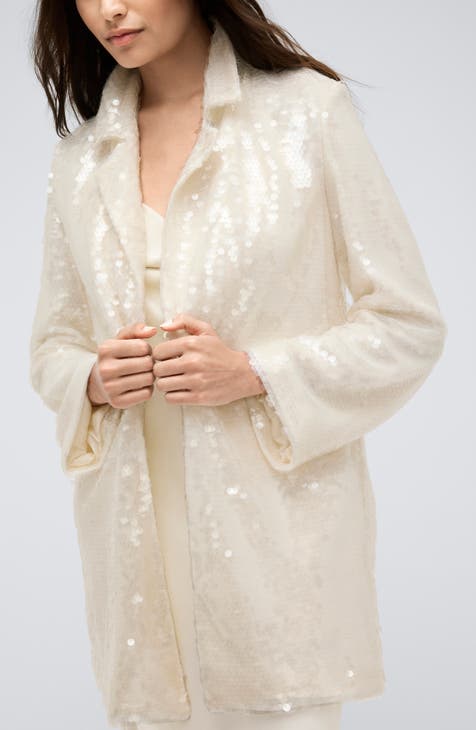 Plus size white iridescent sequin blazer outlet 2x/22