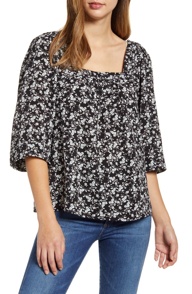 Bobeau Square Neck Top, Main, color, 