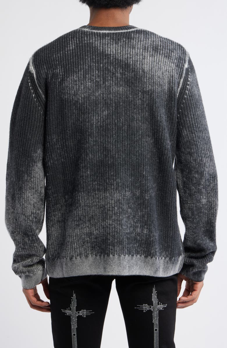 RtA Ethan Washed Relaxed Fit Sweater, Alternate, color, Black Gliitch