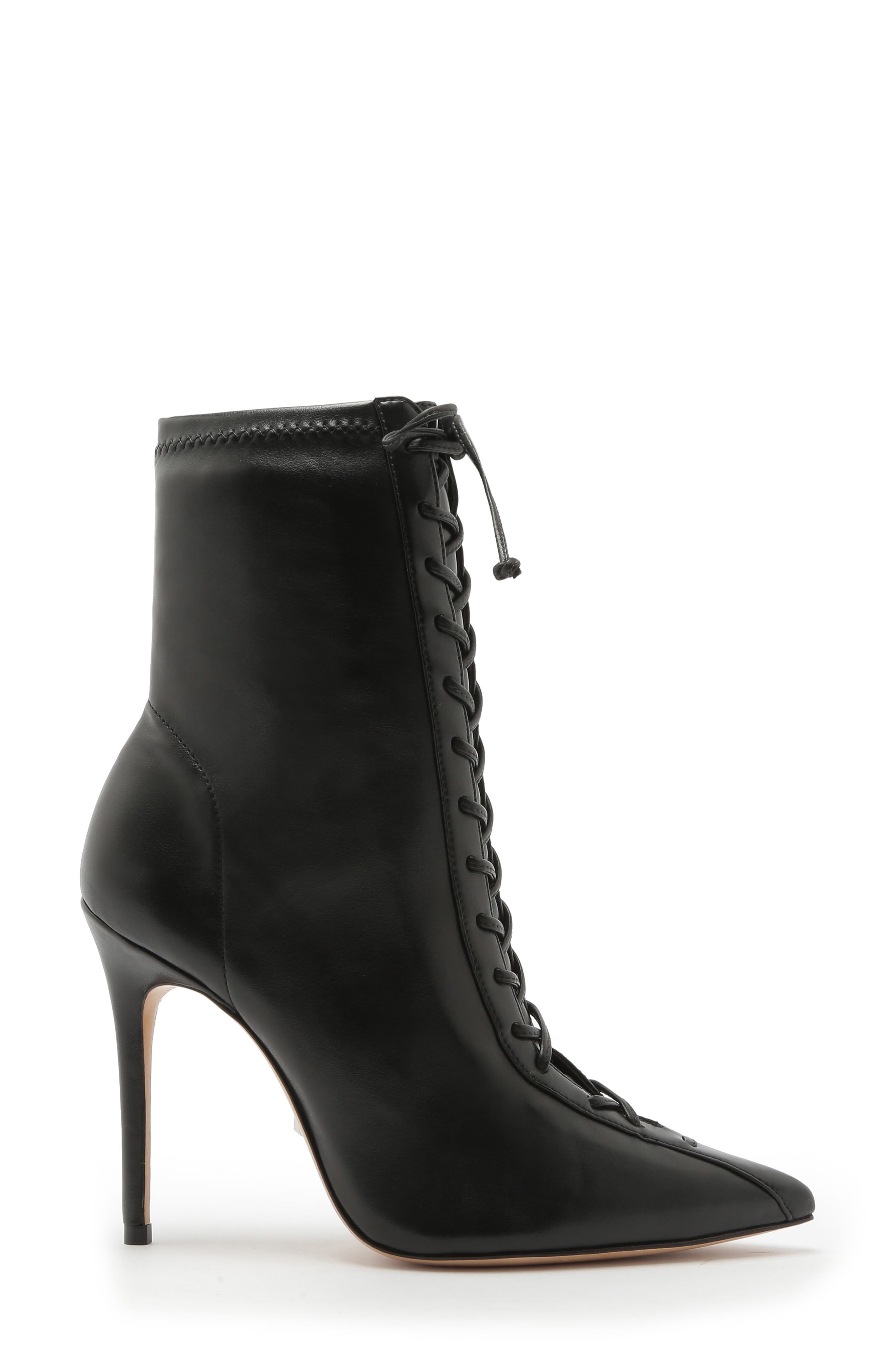 Schutz Tennie Pointed Toe Lace-Up Boot, Alternate, color, 