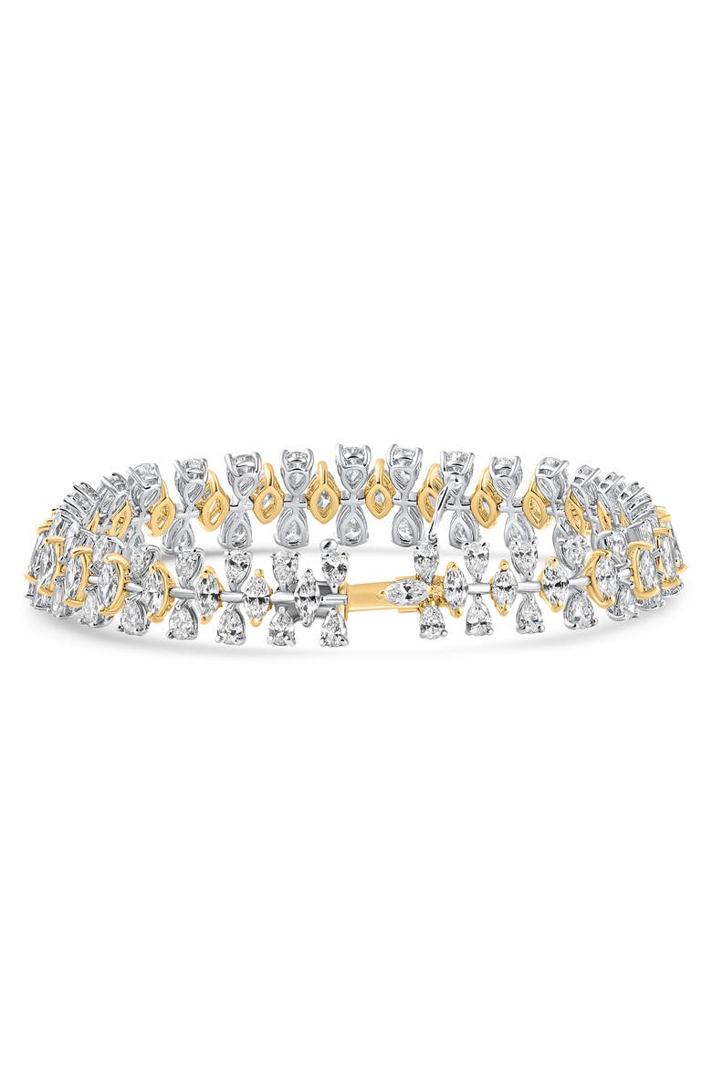 Bliss Diamond 15Ct Pear & Marquise Shape Diamond Tennis Bracelet 18k Gold 7" 22grams Lab Grown, Alternate, color,