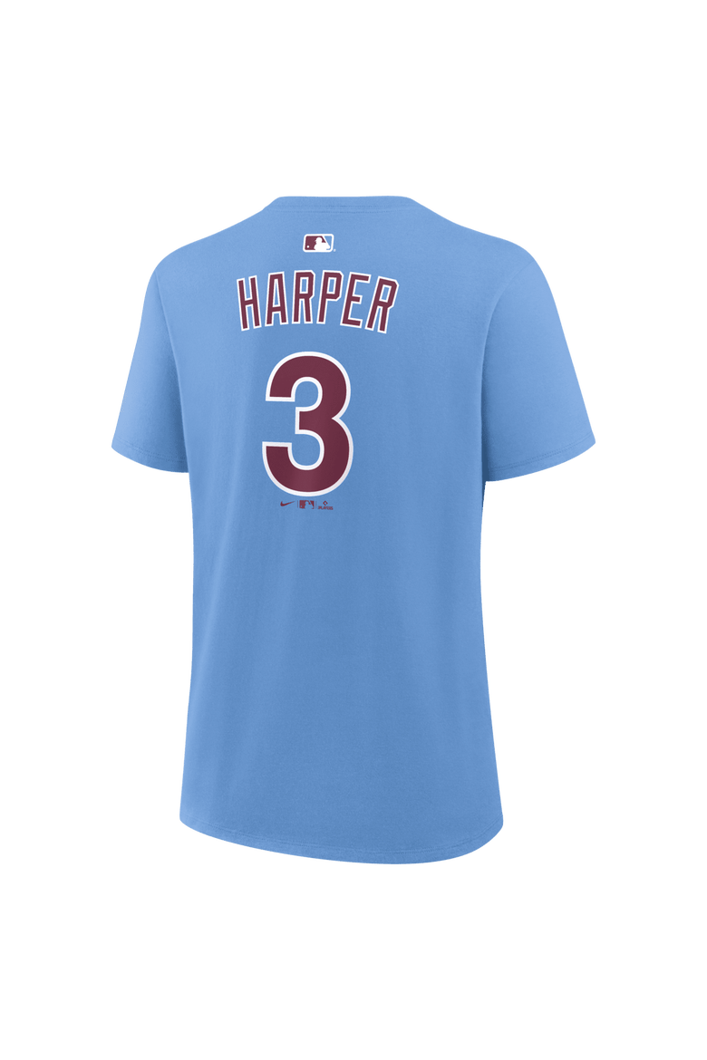 Women's Nike Bryce Harper Light Blue Philadelphia Phillies Name & Number T-Shirt, Alternate, color, Light Blue