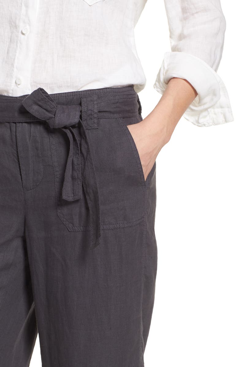 Caslon<sup>®</sup> Wide Leg Crop Linen Pants, Alternate, color, 