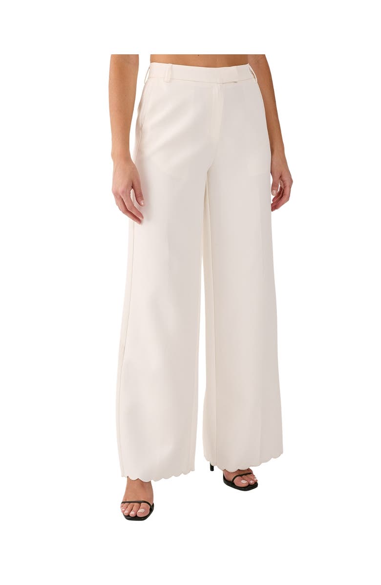 NASTY GAL Embroidered Tailored Wide Leg Pants, Alternate, color, White