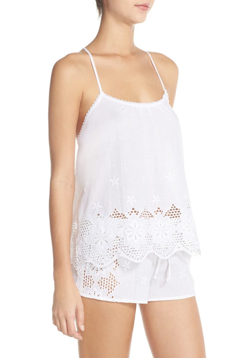 Eyelet Cotton Pajamas, Alternate, color, WHITE
