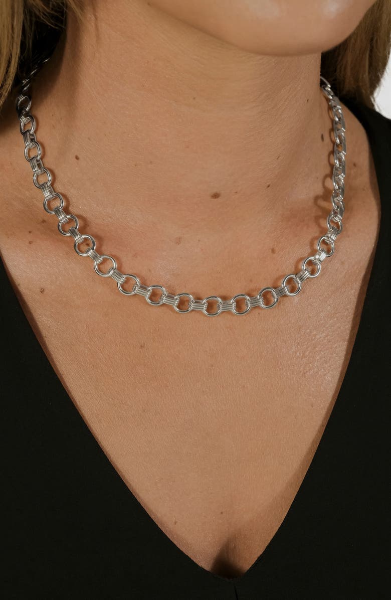 Sterling Forever Rhys Chunky Chain Necklace, Alternate, color, Silver