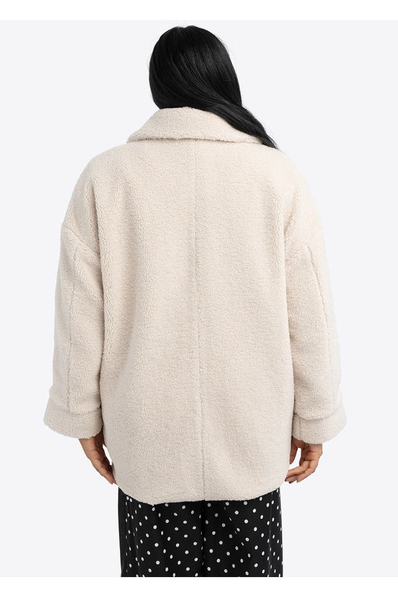 Teddy Bear Shirt Jacket Plu Size, Alternate, color, Cloud