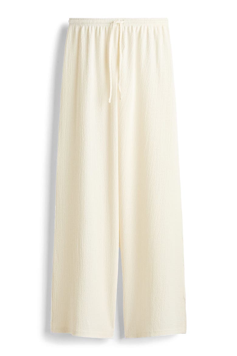 Textured Drawstring Trousers, Alternate, color, Cream