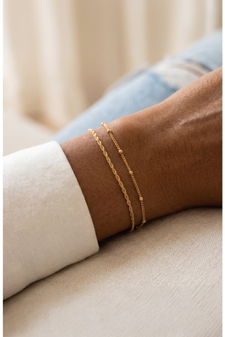 Singapore Twist and Satellite Chain Bracelet Bundle, Alternate, color, Gold