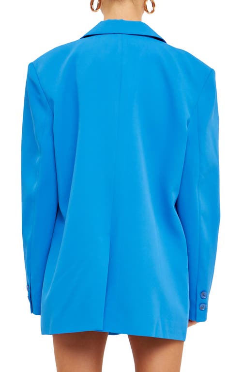 Endless Rose Buttery Oversize Blazer In Ocean Blue