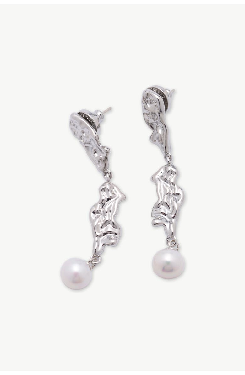 Classicharms Nyla Molten Freshwater Pearl Drop Earring, Alternate, color, Silver